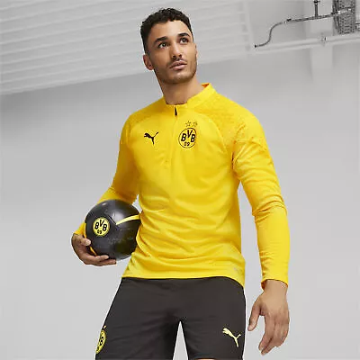 Buy PUMA Borussia Dortmund Football Quarter Zip Training Top Long Sleeve - Mens • 49£