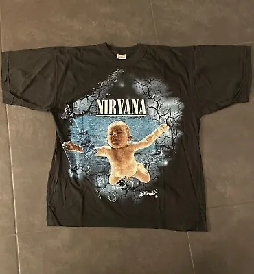 Buy Vintage Nirvana Nevermind T-Shirt 1992 Empire XXL All Over Print AOP 90s • 600.90£