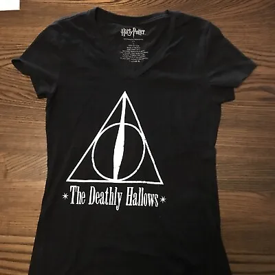 Buy Harry Potter & The Deathly Hallows Movie Promo T Shirt Womens Small Black  • 18.77£
