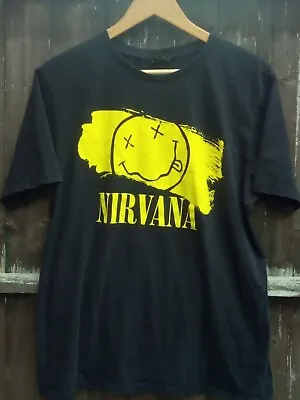Buy Nirvana Black Graphic Print T Shirt UK M • 4.99£