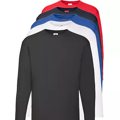 Buy Fruit Of The Loom Mens Long Sleeve T Shirt 3 Or 5 Pack Lot 100% Cotton T-shirt • 37.99£