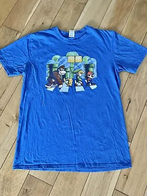 Buy Mens T Shirt - Super Mario Zelda Pikachu Donkey Kong*large* Beatles Parody Top • 7.50£
