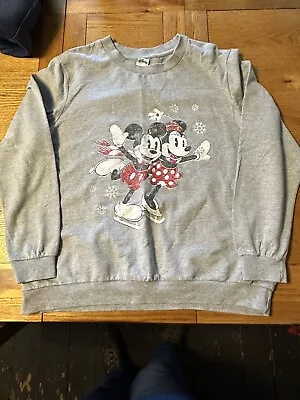 Buy TU Disney Mickey Mouse Minnie Mouse Christmas Sweatshirt - UK 16 - Light Grey  • 7£