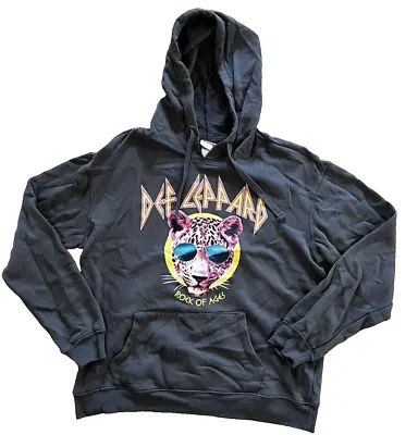 Buy Def Leppard Rock Of Ages Graphic Hoodie Pullover Sweatshirt Charcoal Gray Sz Lrg • 24.60£