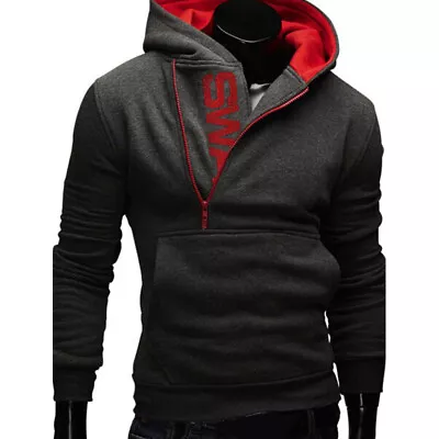 Buy Men's Thick Fleece Hoodie Zip Hoody Coat Jacket Jumper Hooded Outwear Sweatshirt • 13.46£