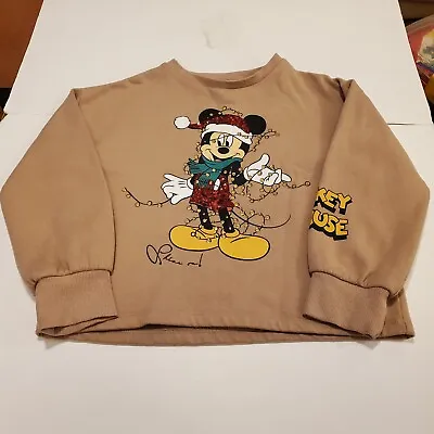 Buy Next Christmas Jumper Disney Mickey Mouse Top Brown Kids Age 7 Great Condition • 14.99£
