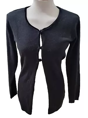 Buy UK10 12 S/M PORTE Knitted Velvet Trim Goth Long Cardigan Jacket Coat Top SALE • 9.99£