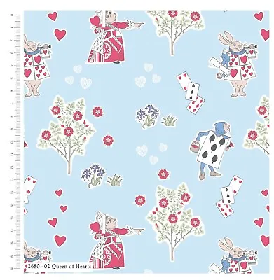 Buy Fat Quarter Alice In Wonderland And Queen Of Hearts 100% Cotton Quilting Fabric • 3.60£