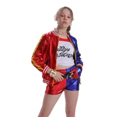 Buy Kids Girl Harley Quinn Costume Suicide Squad Cosplay Party Fancy Dresses • 11.86£