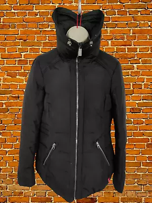 Buy Womens Edc Uk Medium Black Zip Up High Collar Padded Down Puffer Coat Jacket • 14.99£