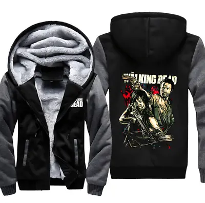 Buy The Walking Dead Rick Grimes Winter Hoodie Coat Thick Zip Jacket Warm Sweatshirt • 44.15£