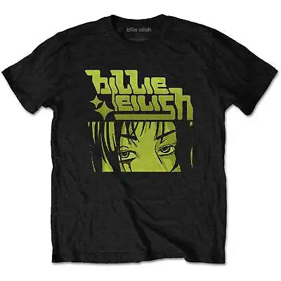 Buy BILLIE EILISH Official Licensed Unisex T- Shirt -  Anime Logo - Black Cotton • 17.99£