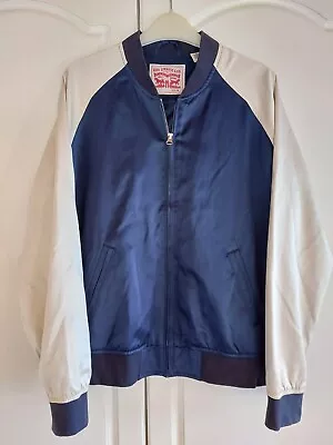 Buy Levi's Retro Blue & White Varsity Baseball Style Jacket Size M Unisex • 30£