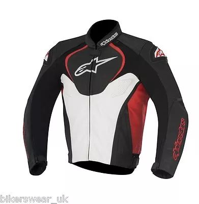 Buy New Alpinestars Jaws Black/White/Red Leather Motorcycle Jacket(Thermal Liner) • 319.99£