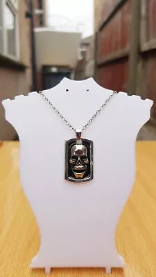 Buy Black Silver Gothic 3D Skull Necklace Mens Womens Costume Jewelerry Punk Horror • 3.49£