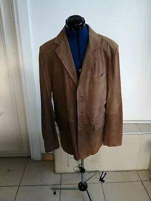 Buy Gents Tan Real Goat Linea Suede Blazer Jacket Men Fashion Casual Top Size Large • 79.99£