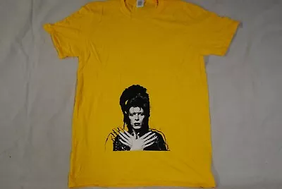 Buy David Bowie Cross Hands Zigg Stardust Face Yellow T Shirt New Official • 10.99£