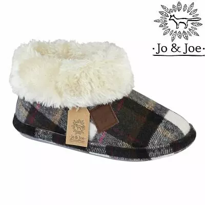 Buy Ladies Slippers Womens Fairisle Ankle Tartan Memory Foam Warm Fur Boots Booties • 14.95£