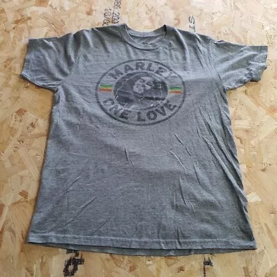 Buy Bob Marley One Love Graphic T Shirt Grey Medium M Mens Summer • 11.99£