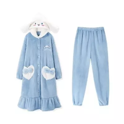 Buy Cinnamoroll Coral Fleece Pajamas Cute Homewear Sleepwear Robes Women Costume UK • 24.99£