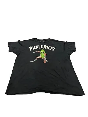 Buy Vintage Rick And Morty Men’s T-shirt Size XL Black Pickle Rick Cartoon Y2K • 11.20£