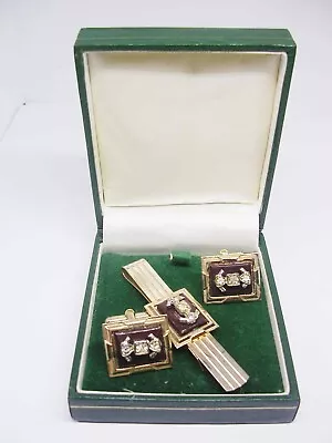 Buy Vintage Cufflinks Tie Bar Set Mid Century Men Formal Wear Jewelry • 30.37£