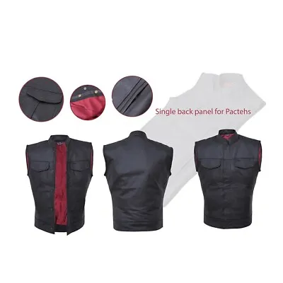 Buy Leather Sons Of Anarchy Style Motorcycle Motorbike Waistcoat SOA Vest Cut • 66.41£