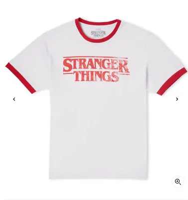 Buy Stranger Things Officially Licensed T Shirt White With Red Trim New With Tags L • 8.99£