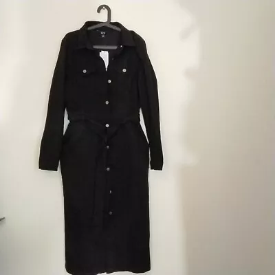 Buy LTS Ladies Black Long Dem Jacket Size 14 - New • 25£