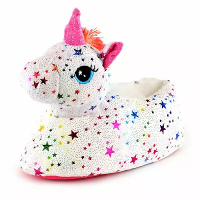Buy BNWT Girls Star Unicorn Hot Water Bottle Slippers Shoe Size 9-3UK Christmas Gift • 6.97£