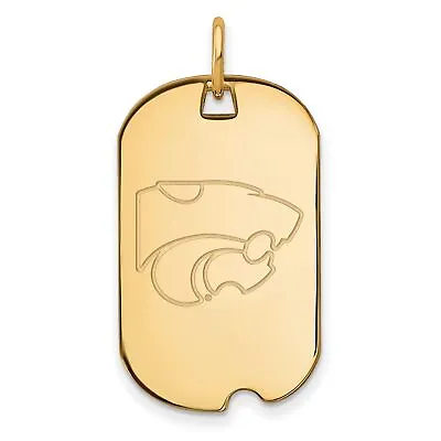 Buy Kansas State University Wildcats Mascot Logo Dog Tag Pendant Gold Plated Silver • 52.91£