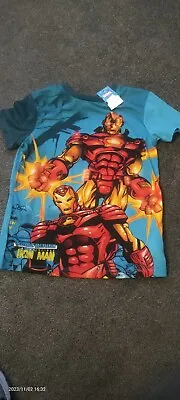 Buy Bnwt Boys Age 8-9 Years Marvel  Iron Man T-shirt • 4£