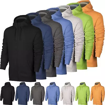Buy Mens Full Zip Up Plain Hoodie Hooded Sweatshirt Adult Fleece Zipper Jacket Top • 10.99£