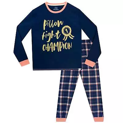 Buy Pillow Fight Pyjamas Kids Girls 5 6 7 8 9 10 11 12 13 Years PJs Nightwear Navy • 14.99£
