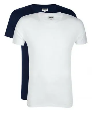 Buy WRANGLER Mens T Shirt Top Tee Black/white 2 Pack   M   STRETCH Cotton • 15.34£