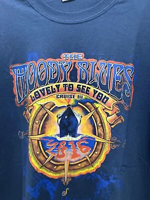 Buy 2016 Moody Blues T-shirt Lovely To See You Cruise Blue Large • 8.54£