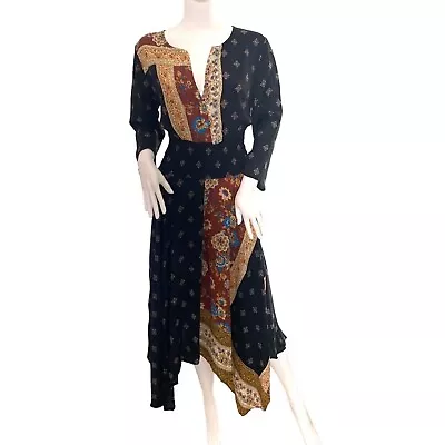 Buy Desigual Women's Gelia Bohemian Handerkerchief Midi Dress Sz 42/8 • 134.50£