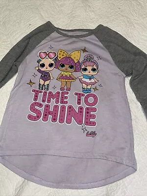 Buy Girls LOL Surprise Long Sleeve Shirt Time To Shine M7-8 . Glitter Accents • 6.39£