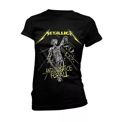 Buy METALLICA - AND JUSTICE FOR ALL TRACKS (BLACK) BLACK T-Shirt, Girlie With Backpr • 20.09£