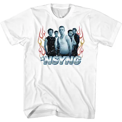 Buy NSYNC Band Group Photo In Flames Men's T Shirt Dance Pop Music Merch • 40.37£