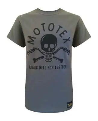 Buy Mototex Retro Motorcycle Skull And Cross Bars Mens T/shirt • 24.99£