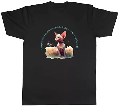 Buy Guardian Angel Mens T-Shirt Lucky Ones Have A Sphynx Cat Tee Gift • 8.99£