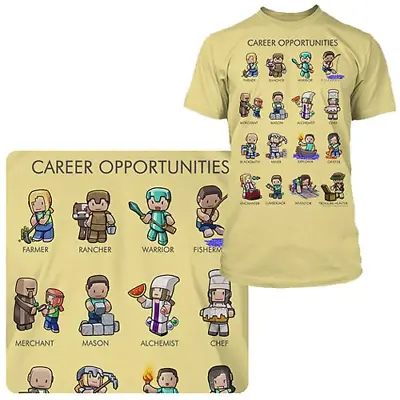 Buy Officially Licensed Minecraft Career Opportunities Mens Yellow T Shirt • 9.95£