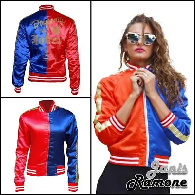 Buy Womens Red Blue Jacket Property Of Joker Halloween Cosplay Costume Fancy Outfit • 24.79£