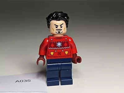 Buy LEGO Marvel Superhero's Minifigure Sh760 Tony Stark - Christmas Sweater (A035) • 5.99£