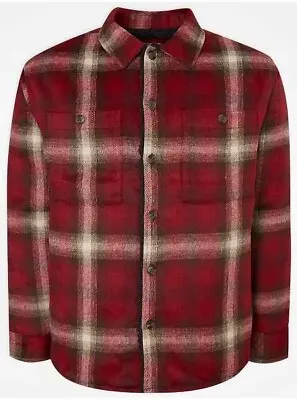 Buy GEORGE  Size Medium Red Check Borg Lined  Work Casual Jacket  Shacket-  Rrp £26 • 17.99£