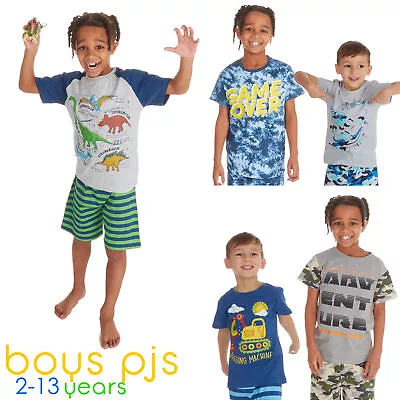 Buy Kids Boys 2 Piece Pyjama Set Cotton Rich PJs Summer Pyjamas Jammies 2-13 Years • 4.99£