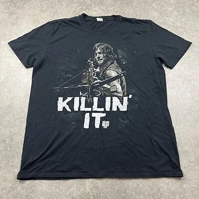 Buy The Walking Dead Daryl Dixon Killing It T-Shirt Black 2014 AMC Size XL Large  • 25£