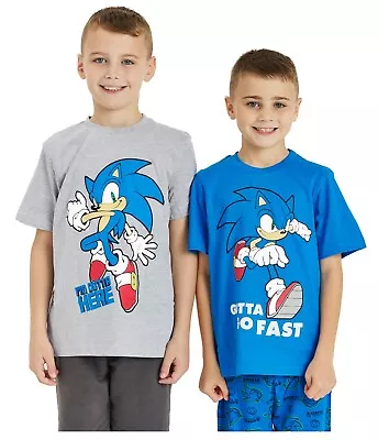 Buy Boys Sonic The Hedgehog T-Shirt Tee Top 2 Pack Size 4-10 Years • 14.95£