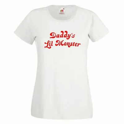 Buy Ladies White Harlequin Daddys Lil Monster Evil Female Villain T-Shirt • 10.88£